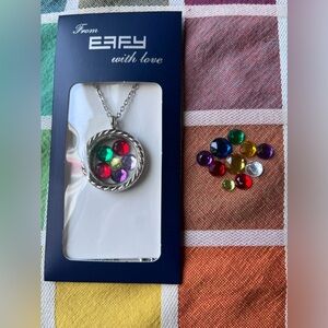 🟡🟢🔵 EFFY CHARM  LOCKET NECKLACE 🟣🟠🔴  NWOT 🟠🟣🟡